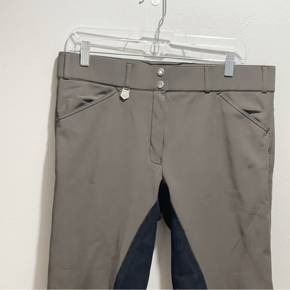 HORZE Women’s Brown Black Dressage Equestrian Breeches Pants Ultra Suede Sz XXS - Picture 5 of 8